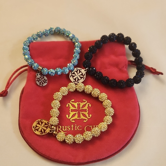 Rustic Cuff Sparkling Bracelet Trio - Picture 1 of 4